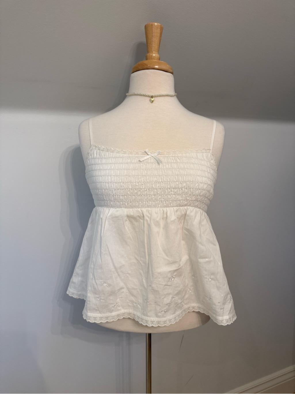 Frankie's Bikinis Cherub Embroidered Ruffle Tank
